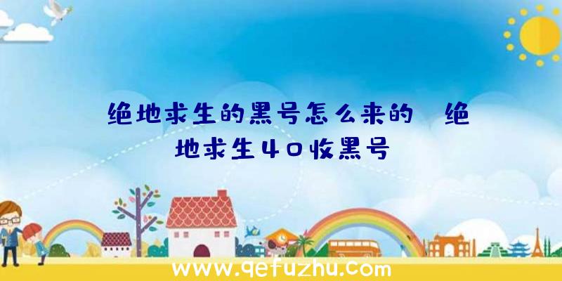 「绝地求生的黑号怎么来的」|绝地求生40收黑号